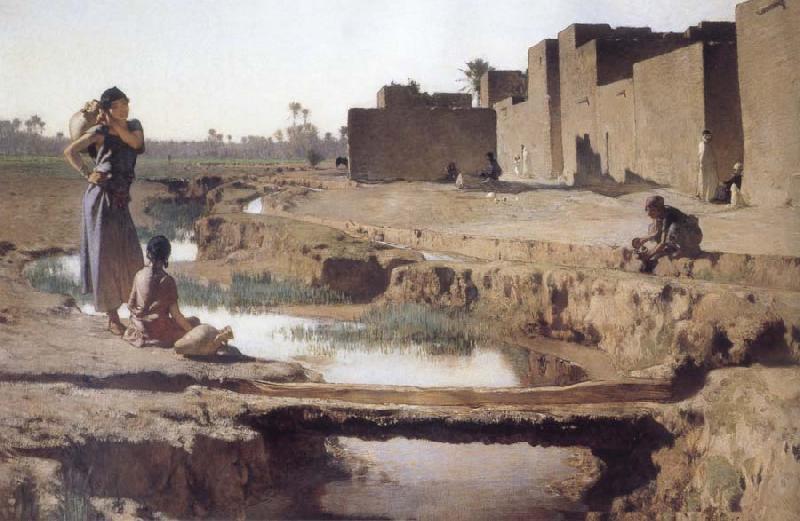 Gustave Guillaumet La Seguia,Near Biskra oil painting image